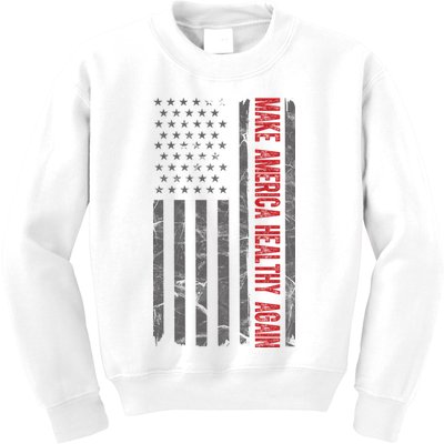 Make America Healthy Again Usa Vintage American Flag Kids Sweatshirt