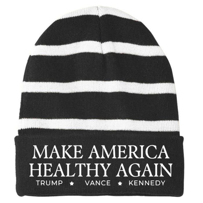 Make America Healthy Again Trump Vance Kennedy Striped Beanie with Solid Band