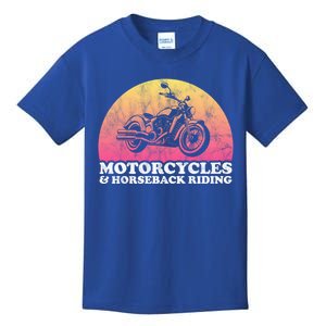 Motorcycle And Horses Motorcycles And Horseback Riding Gift Kids T-Shirt