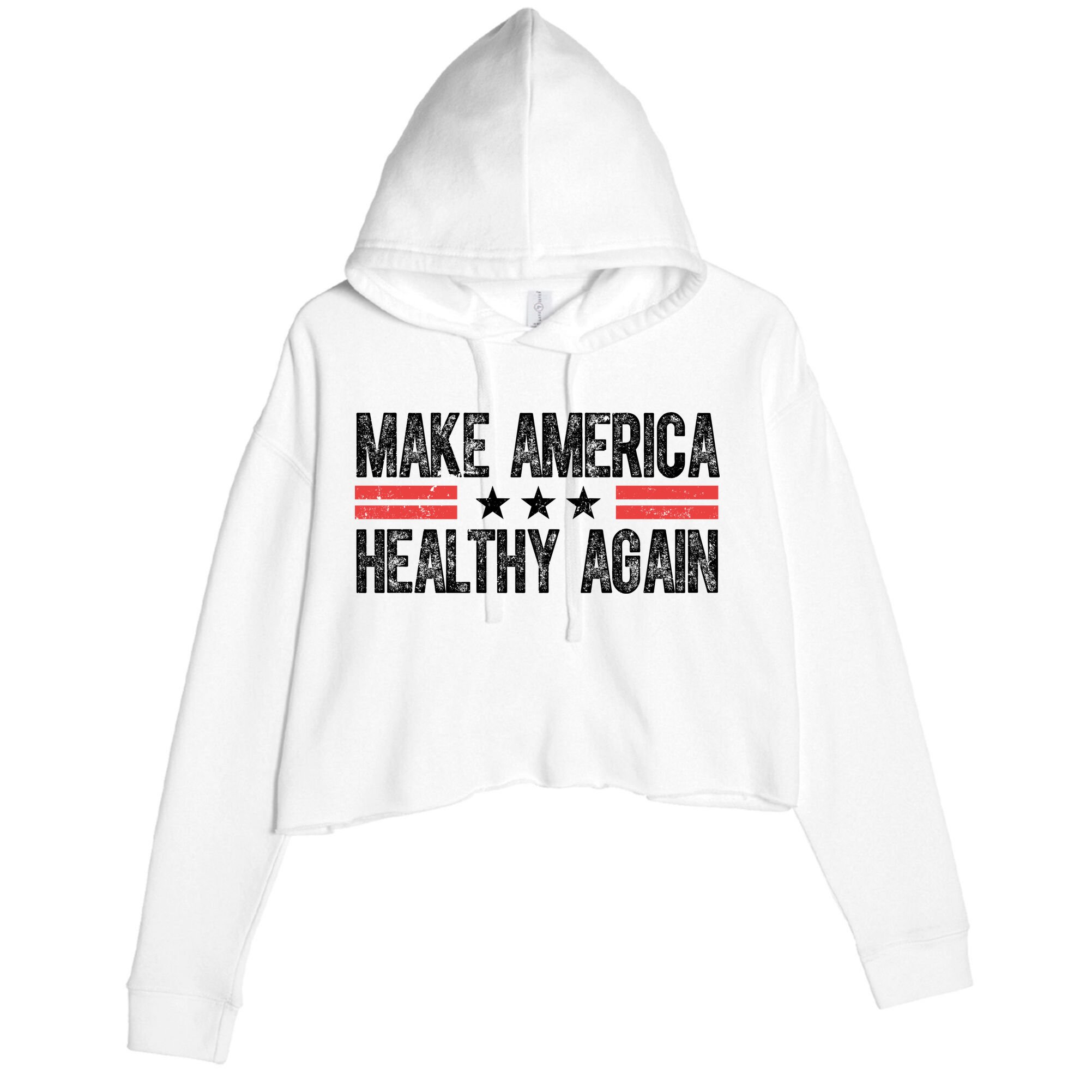 Make America Healthy Again Pro Trump Vintage Election Crop Fleece Hoodie