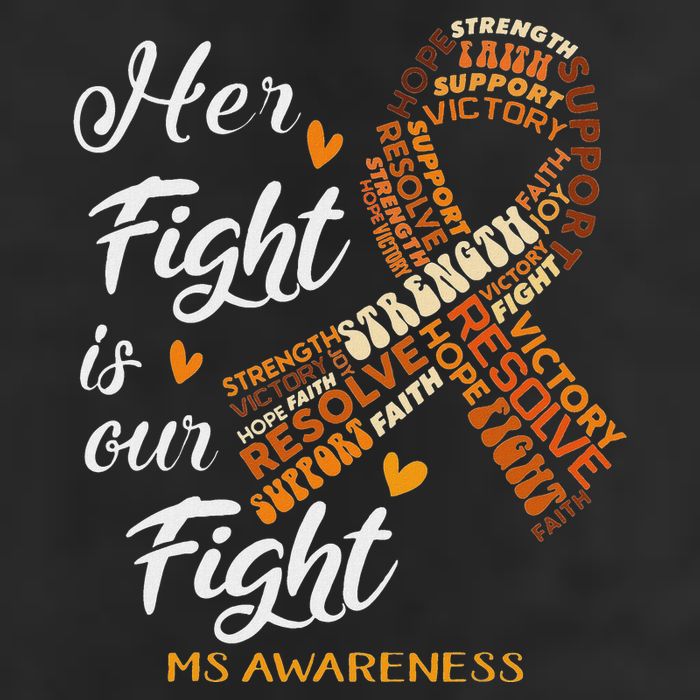 Ms Awareness Her Fight Is Our Fight 7 Panel Mesh Trucker Snapback Hat