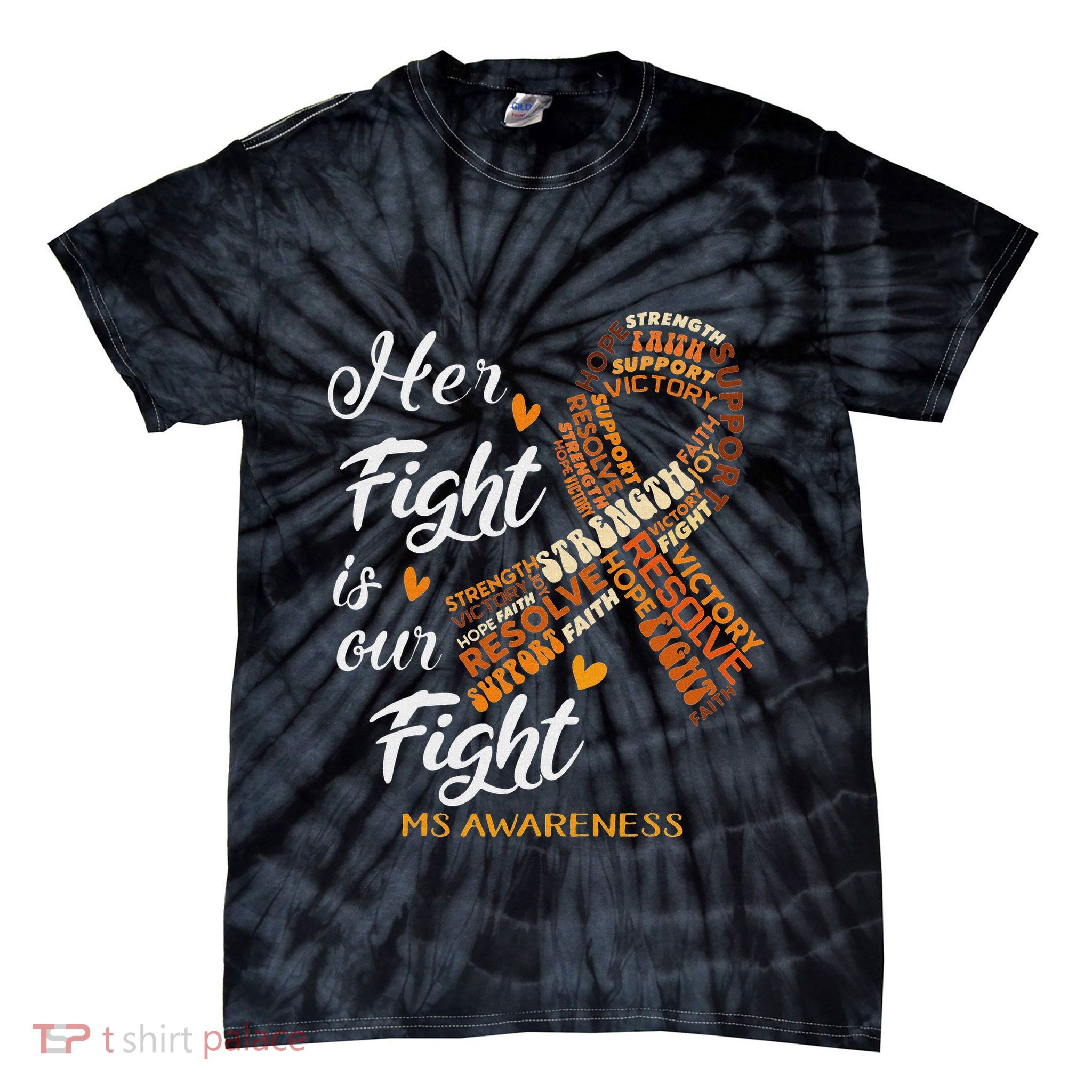 Ms Awareness Her Fight Is Our Fight Tie-Dye T-Shirt