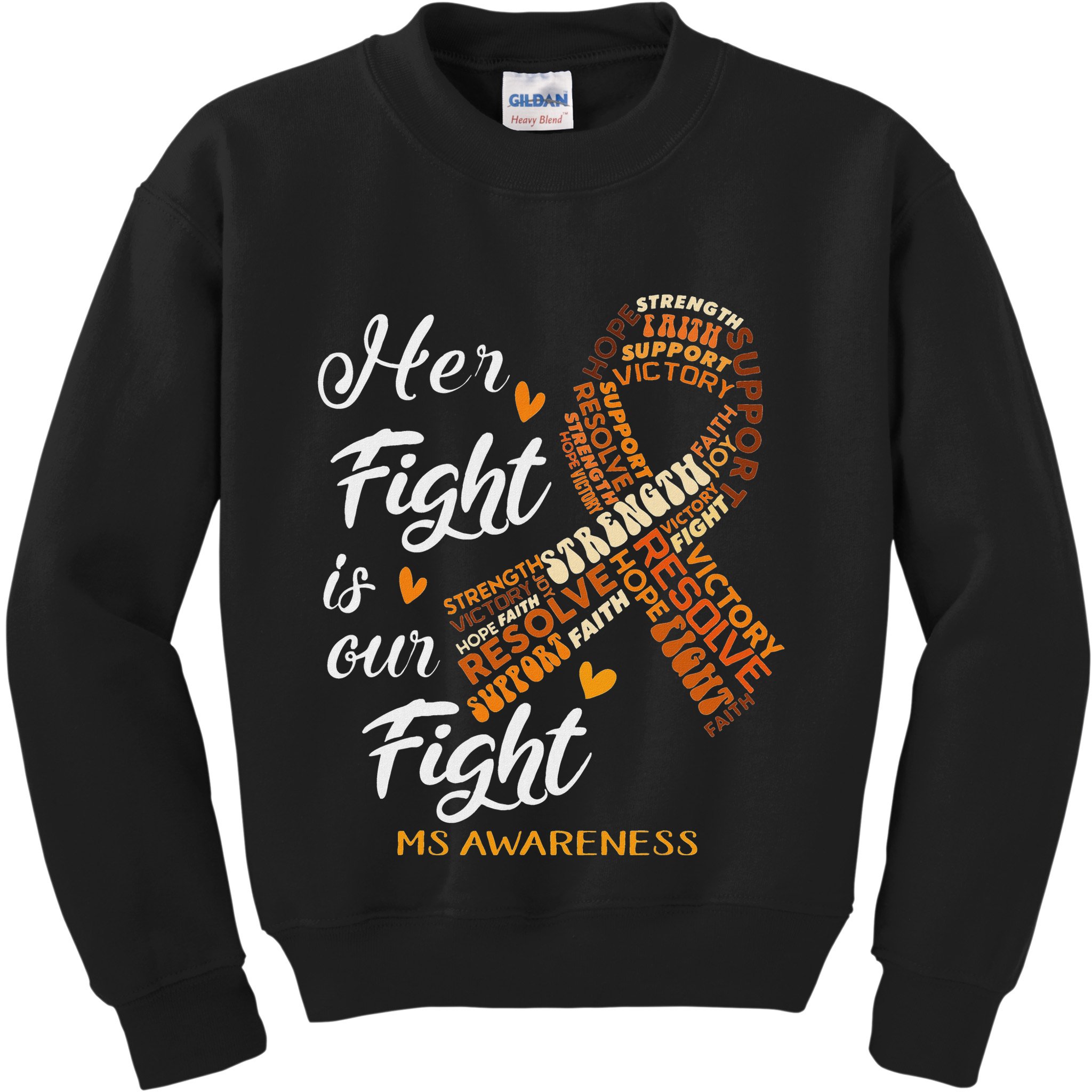 Ms Awareness Her Fight Is Our Fight Kids Sweatshirt