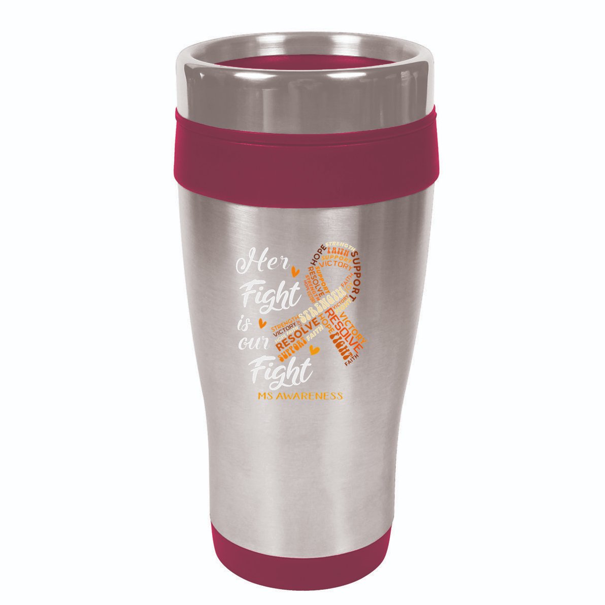 Ms Awareness Her Fight Is Our Fight 16oz Travel Tumbler