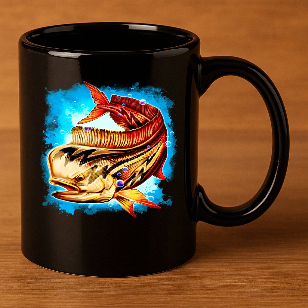 Mahi Hot Rod Fish 11oz C Handle Ceramic Mug