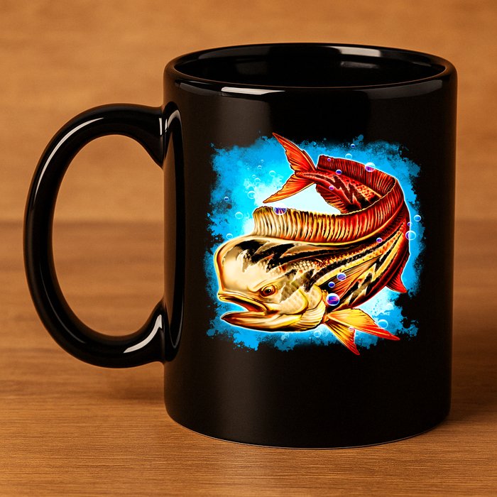 Mahi Hot Rod Fish 11oz C Handle Ceramic Mug