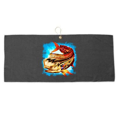 Mahi Hot Rod Fish Large Microfiber Waffle Golf Towel