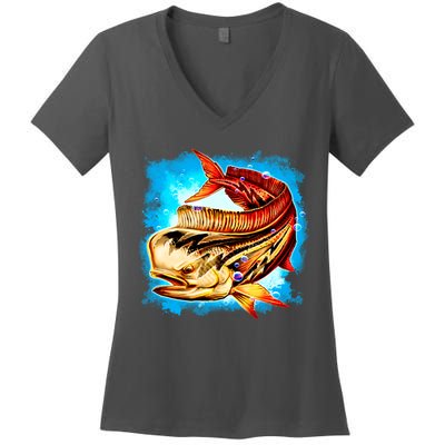 Mahi Hot Rod Fish Women's V-Neck T-Shirt