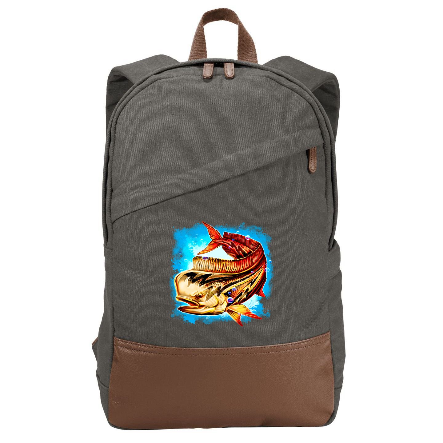 Mahi Hot Rod Fish Cotton Canvas Backpack