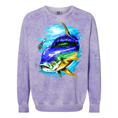 Mahi Mahi Fish Colorblast Crewneck Sweatshirt