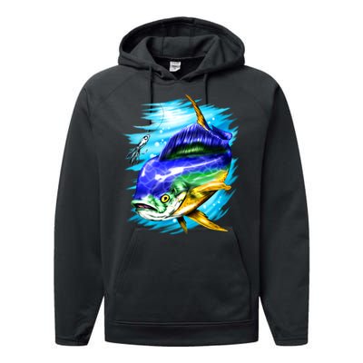 Mahi Mahi Fish Performance Fleece Hoodie