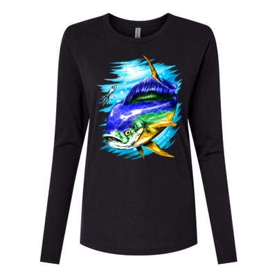 Mahi Mahi Fish Womens Cotton Relaxed Long Sleeve T-Shirt