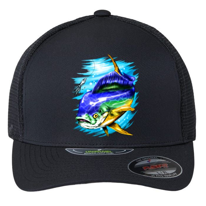 Mahi Mahi Fish Flexfit Unipanel Trucker Cap