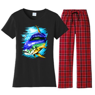 Mahi Mahi Fish Women's Flannel Pajama Set