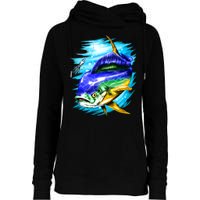 Mahi Mahi Fish Womens Funnel Neck Pullover Hood