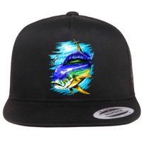 Mahi Mahi Fish Flat Bill Trucker Hat