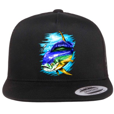 Mahi Mahi Fish Flat Bill Trucker Hat