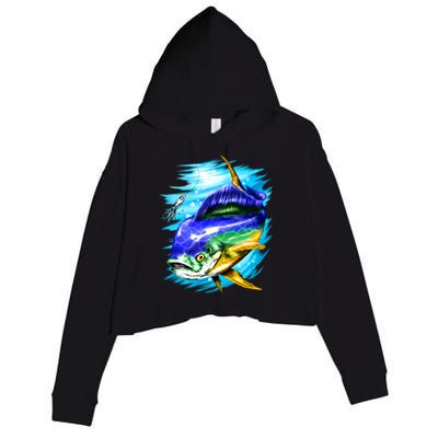 Mahi Mahi Fish Crop Fleece Hoodie