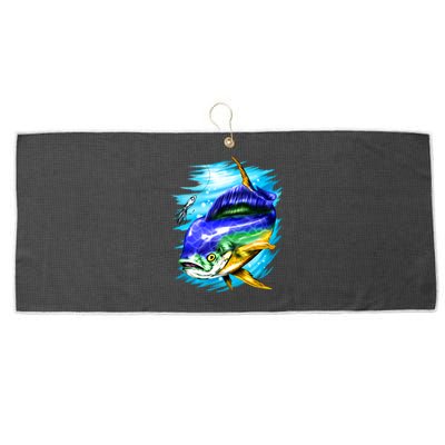 Mahi Mahi Fish Large Microfiber Waffle Golf Towel