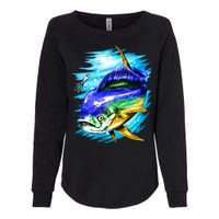 Mahi Mahi Fish Womens California Wash Sweatshirt