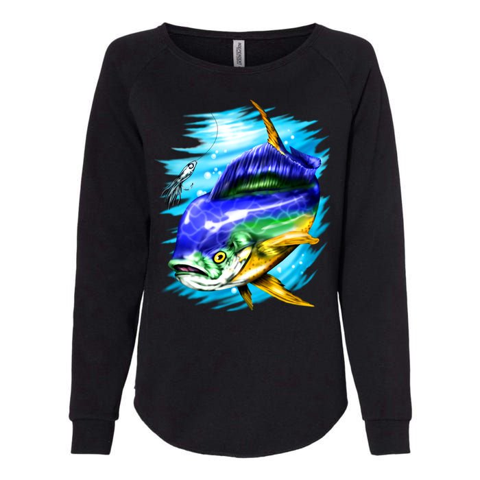 Mahi Mahi Fish Womens California Wash Sweatshirt