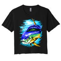 Mahi Mahi Fish Women's Crop Top Tee