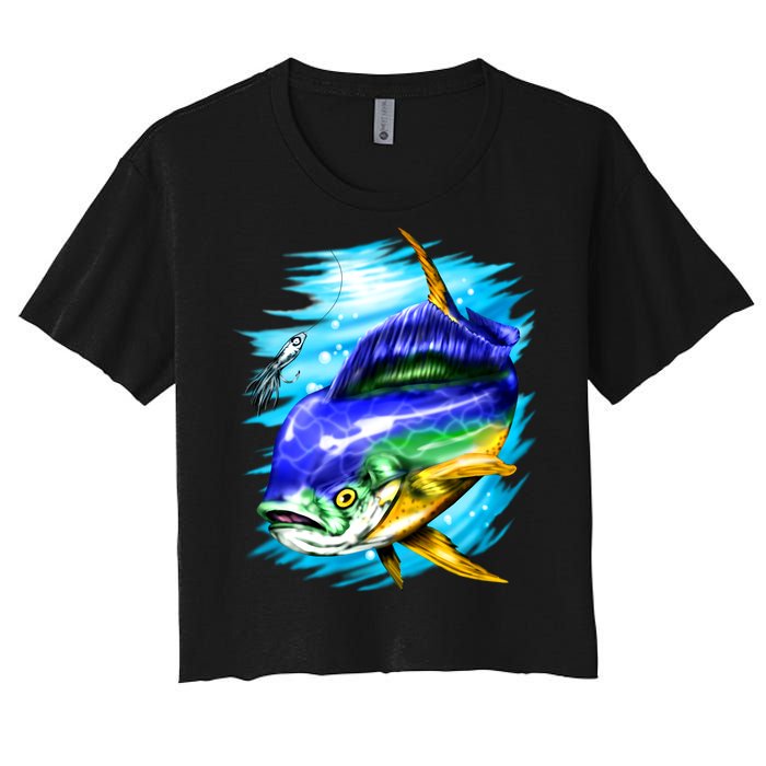 Mahi Mahi Fish Women's Crop Top Tee