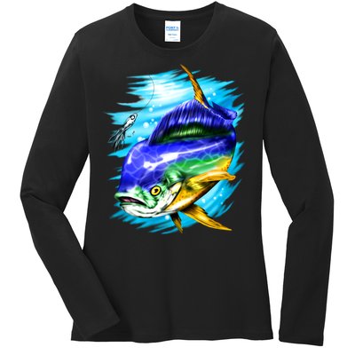 Mahi Mahi Fish Ladies Long Sleeve Shirt