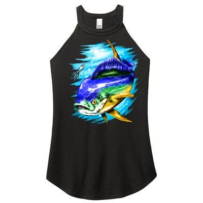 Mahi Mahi Fish Women's Perfect Tri Rocker Tank