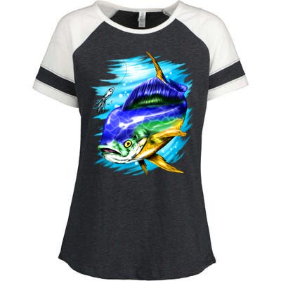 Mahi Mahi Fish Enza Ladies Jersey Colorblock Tee