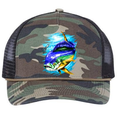 Mahi Mahi Fish Retro Rope Trucker Hat Cap