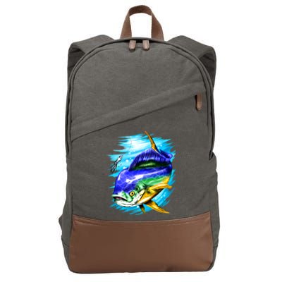 Mahi Mahi Fish Cotton Canvas Backpack