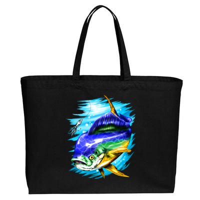 Mahi Mahi Fish Cotton Canvas Jumbo Tote