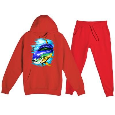 Mahi Mahi Fish Premium Hooded Sweatsuit Set