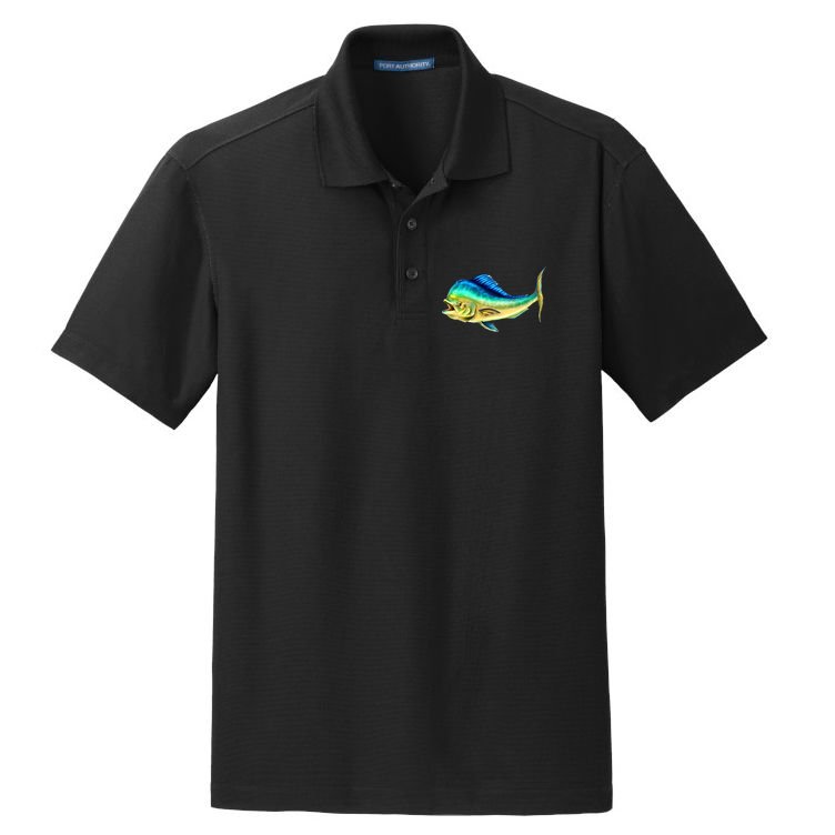 Mahi Mahi Side View Dry Zone Grid Polo