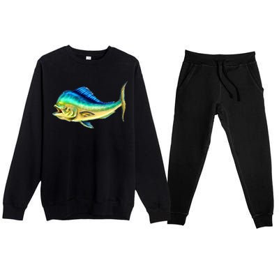 Mahi Mahi Side View Premium Crewneck Sweatsuit Set