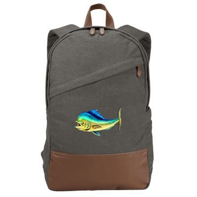 Mahi Mahi Side View Cotton Canvas Backpack