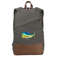 Mahi Mahi Side View Cotton Canvas Backpack
