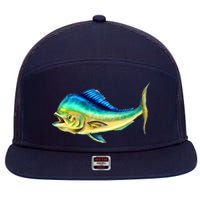 Mahi Mahi Side View 7 Panel Mesh Trucker Snapback Hat