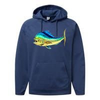 Mahi Mahi Side View Performance Fleece Hoodie