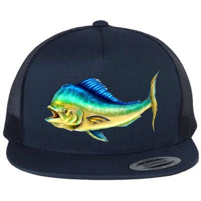 Mahi Mahi Side View Flat Bill Trucker Hat