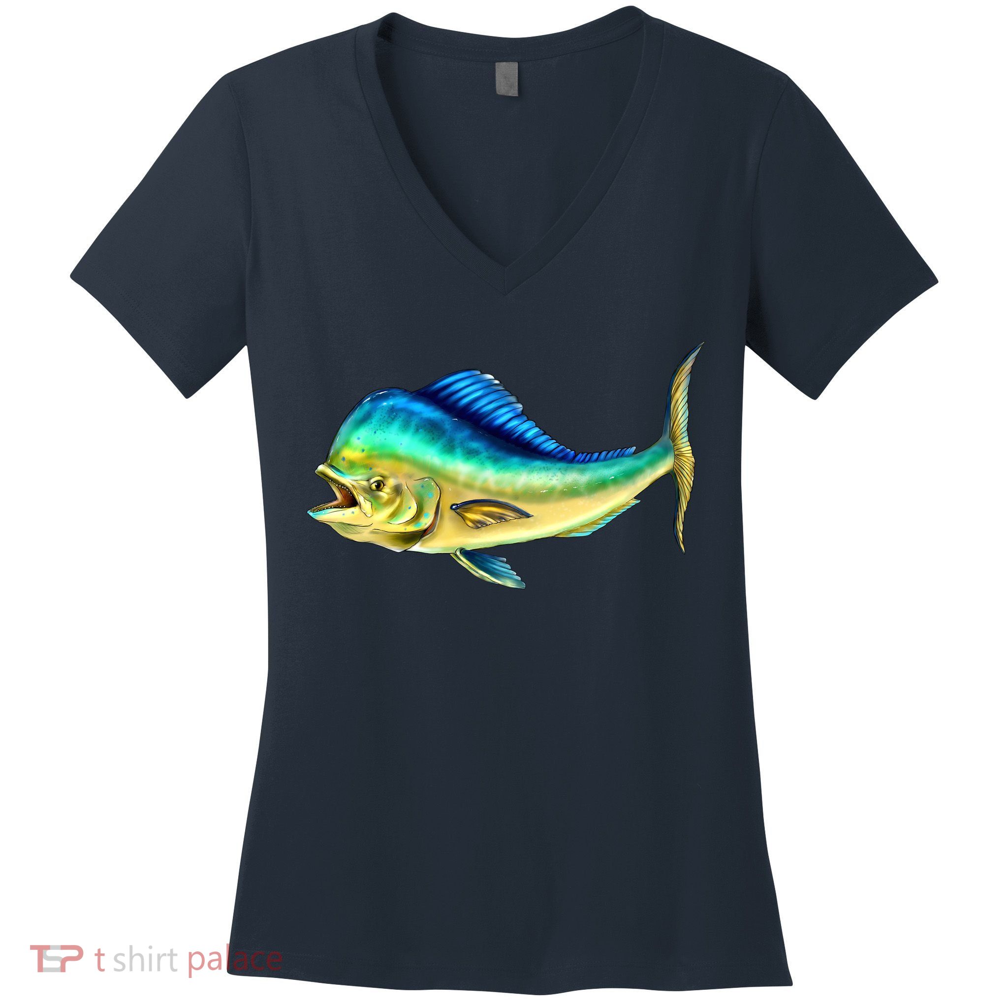 Mahi Mahi Side View Women's V-Neck T-Shirt