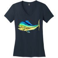 Mahi Mahi Side View Women's V-Neck T-Shirt