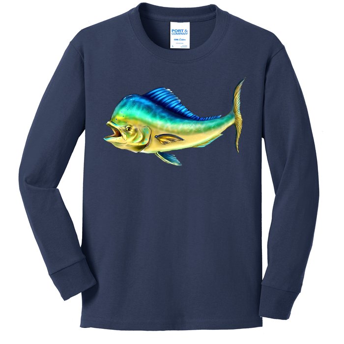 Mahi Mahi Side View Kids Long Sleeve Shirt