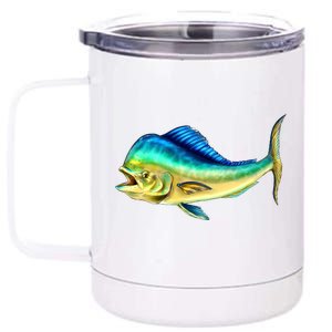 Mahi Mahi Side View 12 oz Stainless Steel Tumbler Cup