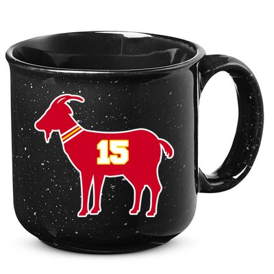 Mahomes Goat G.O.A.T Football Fan 15oz Campfire Ceramic Mug
