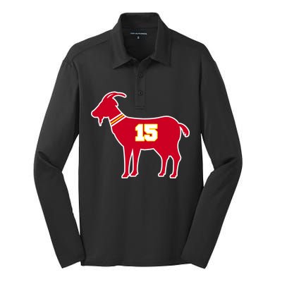 Mahomes Goat G.O.A.T Football Fan Silk Touch Performance Long Sleeve Polo