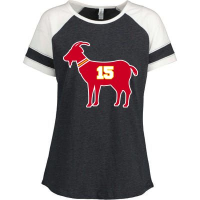 Mahomes Goat G.O.A.T Football Fan Enza Ladies Jersey Colorblock Tee