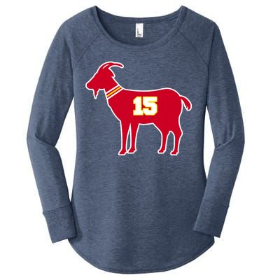 Mahomes Goat G.O.A.T Football Fan Women's Perfect Tri Tunic Long Sleeve Shirt