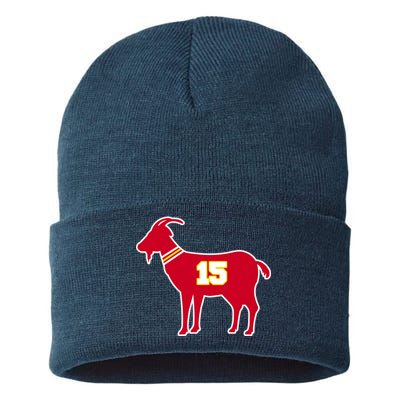 Mahomes Goat G.O.A.T Football Fan Sustainable Knit Beanie